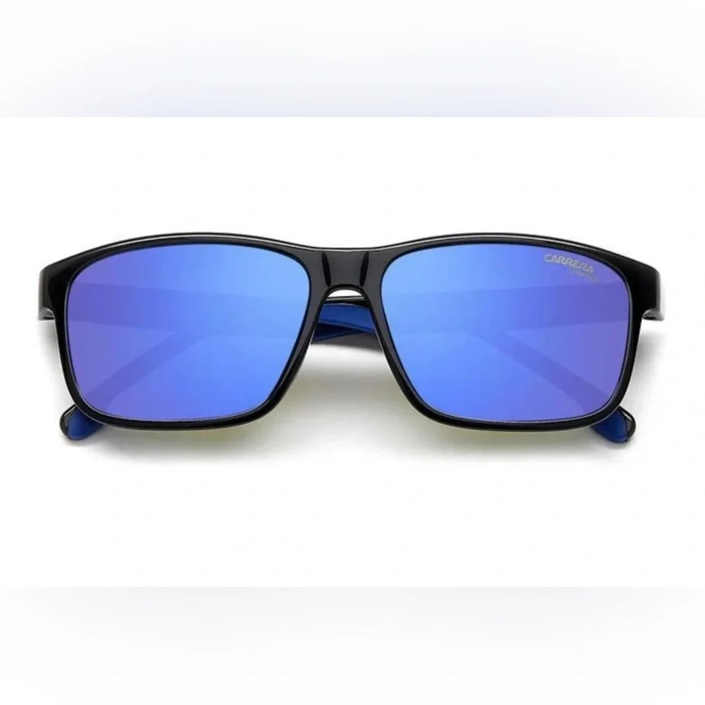 New Carrera 2047T/S Blue Black Sunglasses Lightweight Mirror Lens Rectangle NWOT - Picture 2 of 13